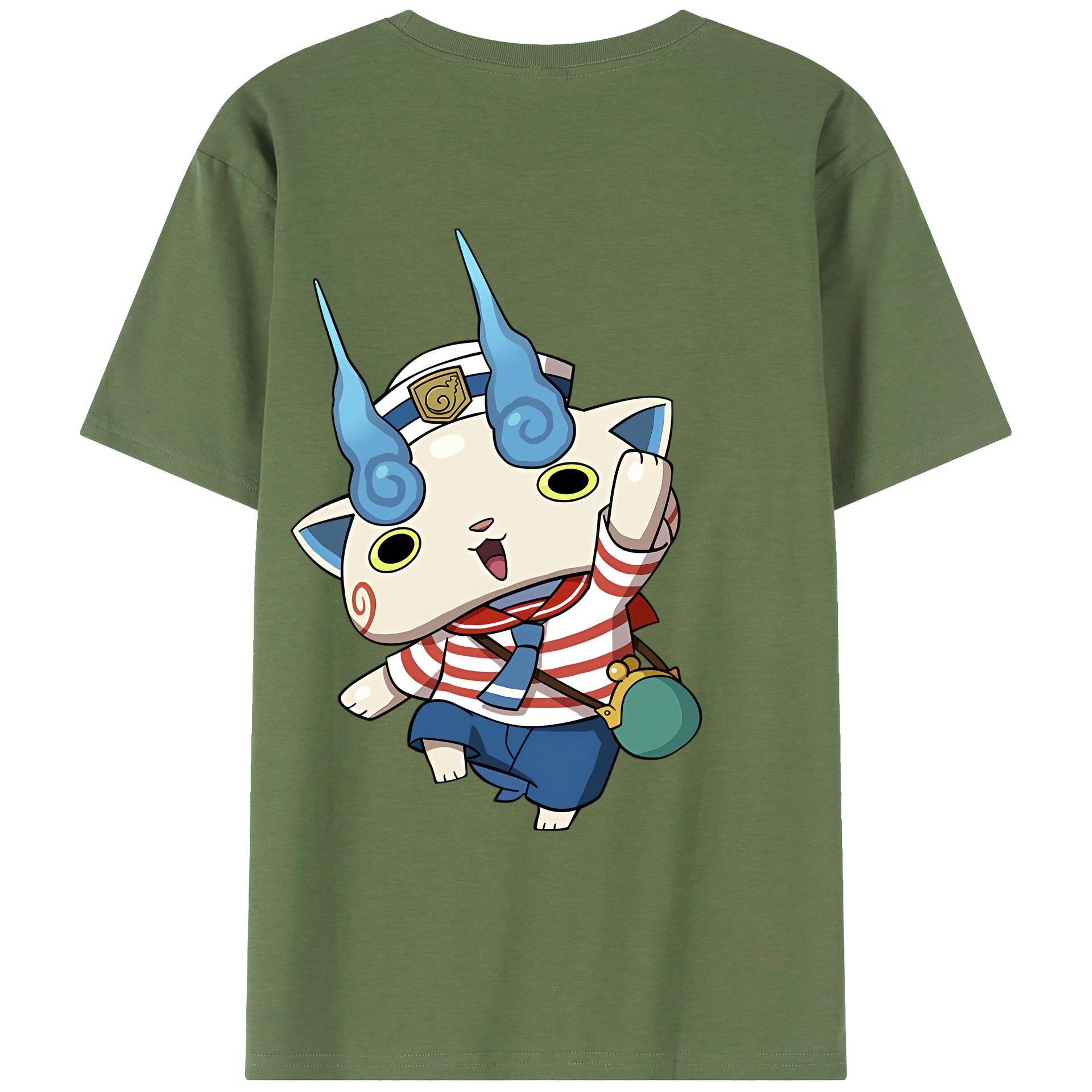 （画像用） 妖怪ウォッチ Yo-kai Watch 綿100％ メンズ半袖Tシャツ（バックプリント） 通気性